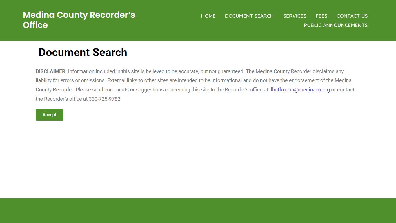 Document Search – Medina County Recorder’s Office